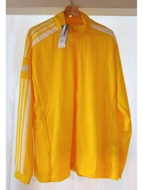 Adidas Squadra 21 NEW Zip Up Sweater Top Tracking Jacket Yellow 2XL